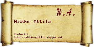 Widder Attila névjegykártya